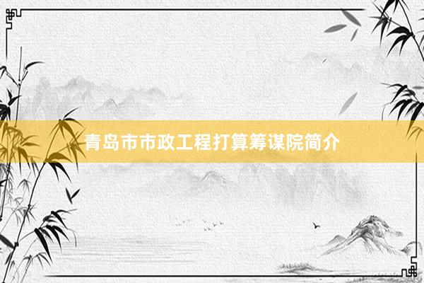 青岛市市政工程打算筹谋院简介